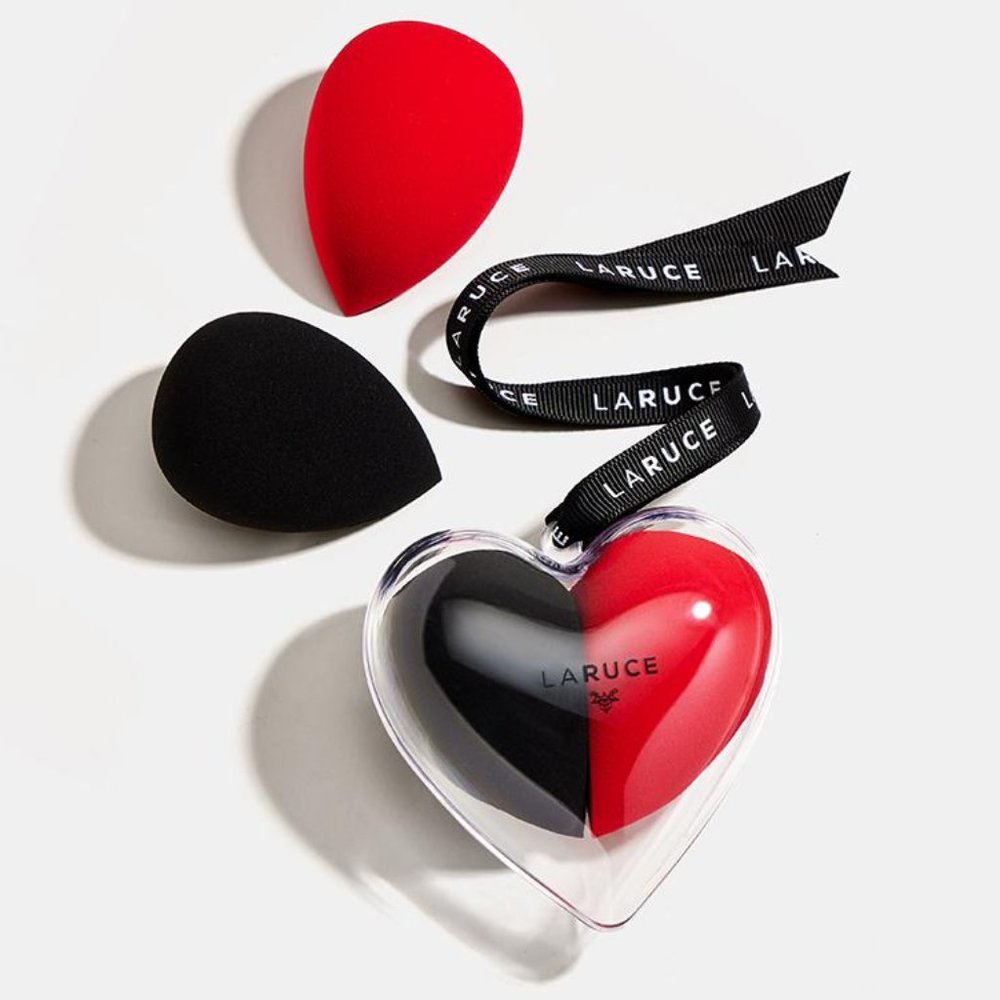 Duo Sponge Set With Heart Case